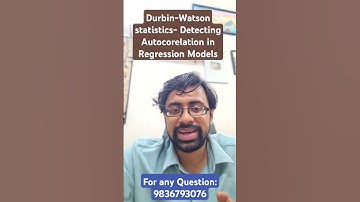 Durbin-Watson Statistics -Detecting Autocorrelation in Regression model #econometrics #statistics