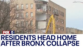 Some Bronx residents return home after collapse