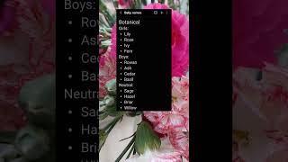 Nature inspired botanical baby names! #shorts