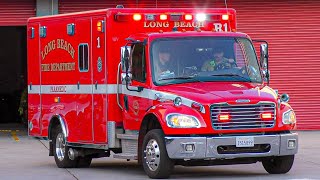 Long Beach Fire Dept. Engine 14 & Rescue 1 (reserve) Responding