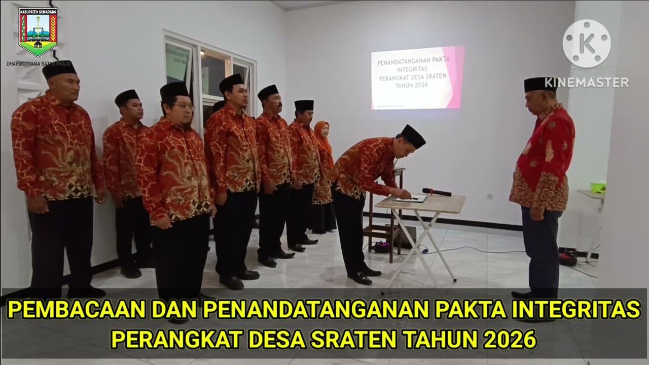PEMBACAAN DAN PENANDATANGANAN PAKTA INTEGRITAS PEMERINTAH DESA SRATEN TAHUN 2026