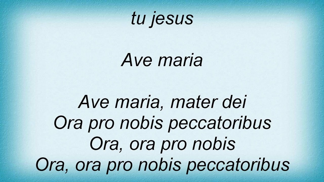 Aaron Neville Ava Maria Lyrics YouTube