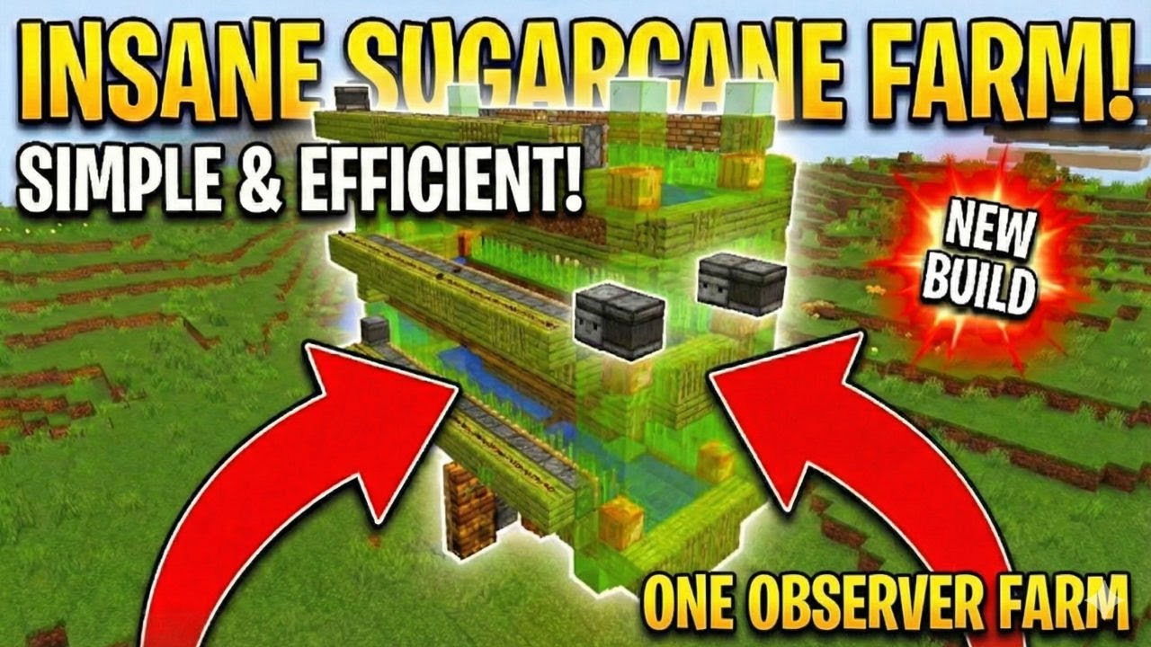 Simple 1-Observer Sugarcane Farm Tutorial | Minecraft 1.21