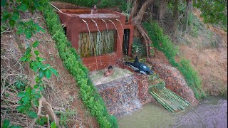 Update Building Luxury Mud House And Waterfall In The River