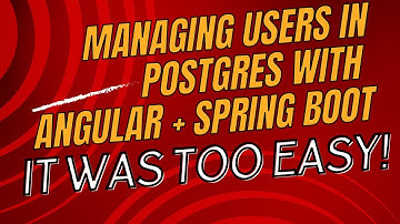 SpringBoot/PostgreSQL/Angular User Management Demo and Source Code