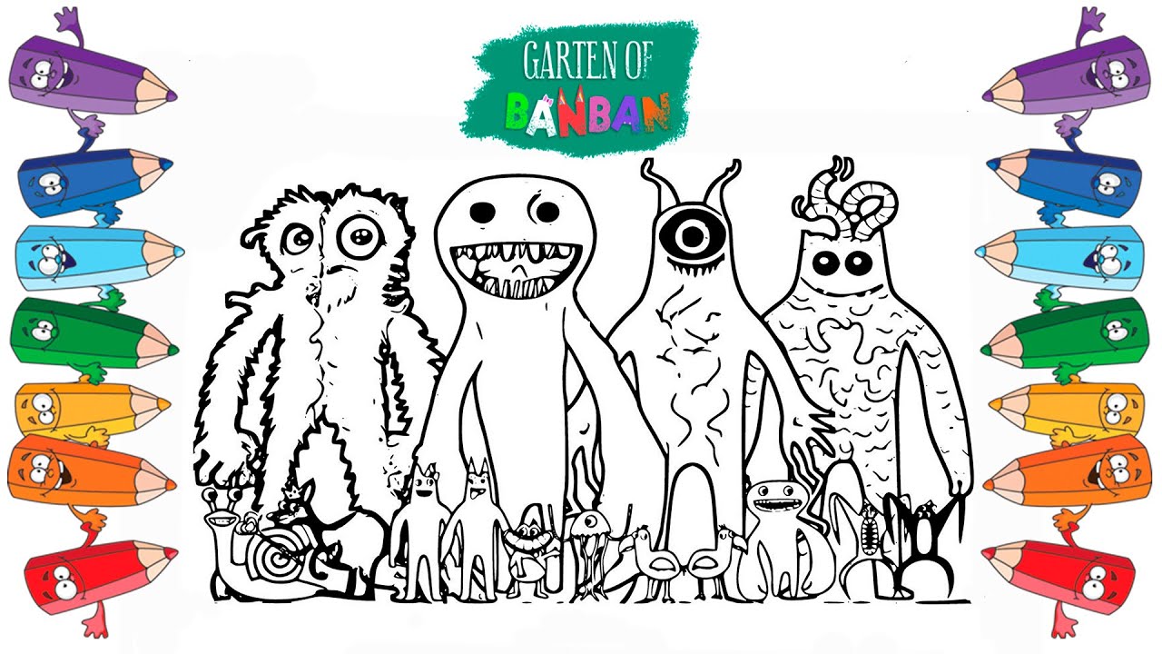 Garten of Banban 4 Coloring page / Coloring ALL NEW BOSSES + Ending Episode  / Cartoon - On & On NCS in 2023