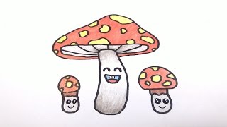 How to Draw Mushroom Cartoon Easy Step by Step