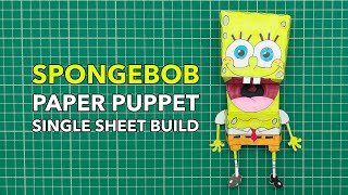 How To Make A Spongebob Puppet - Single Sheet Of Paper Build