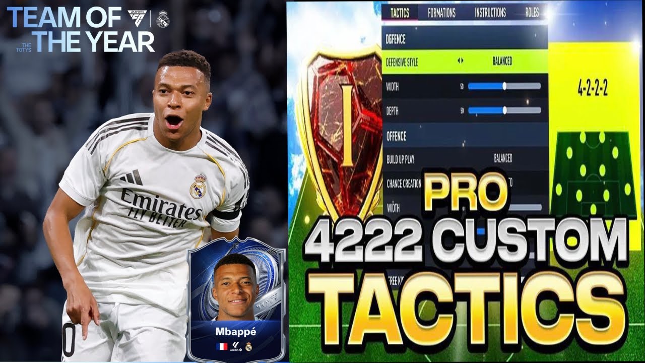 Мета после патча TOTY 4222 Пользовательская тактика | Выигрывайте больше игр - FC 26 Ultimate Team