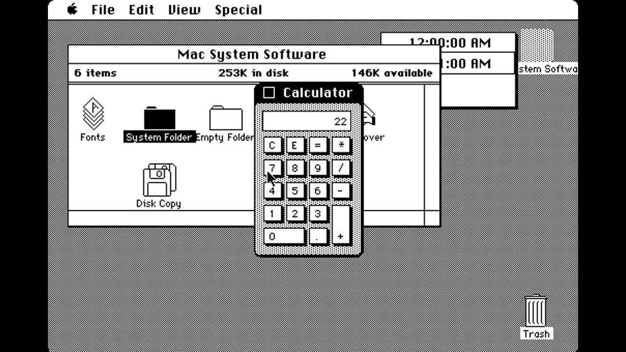 Apple Macintosh - System 0.97 - Finder 1.0 by Apple Computer - YouTube