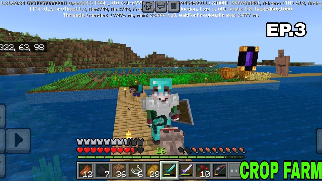 MINECRAFT PE🔥 Survival Series Ep 3 in Hindi 1.20 | Made OP Food Farm🤩 # ...