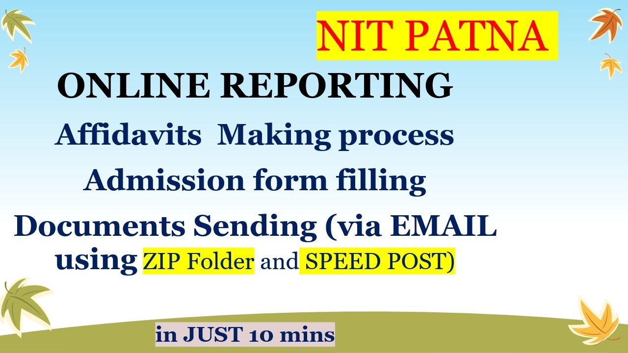 NIT Patna online reporting