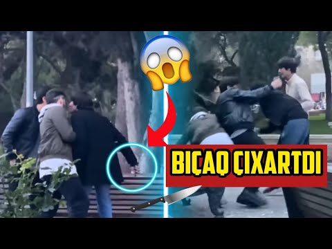 BAKIDA ERMENİLERİ DESTEKLEMEK ! - Bıçaq çıxardı 😱