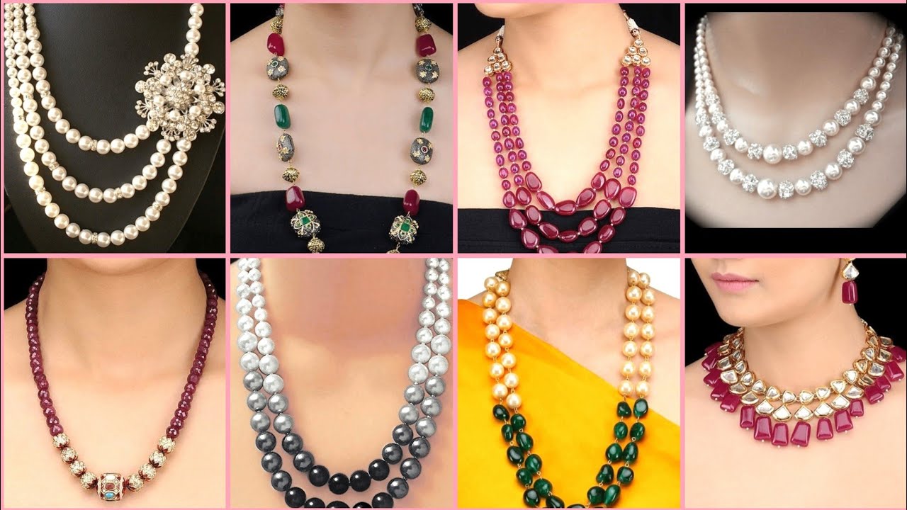 beads jewellery designs collections//60+models 2024// Ruby emerald jewellery
