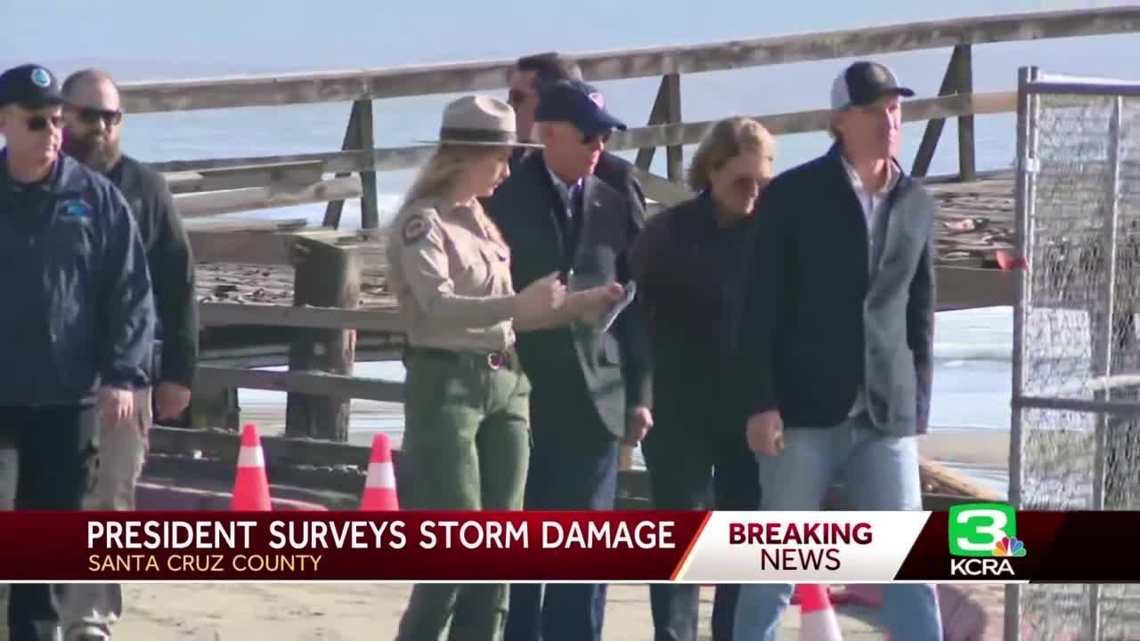 President Biden surveys storm damage