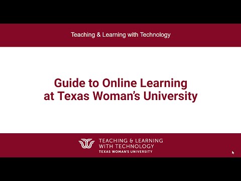 Guide to Online Learning at Texas Woman's University