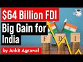 Foreign Direct Investment in India touched $64 billion mark in 2020 - Economy Current Affairs UPSC