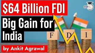 Foreign Direct Investment in India touched $64 billion mark in 2020 - Economy Current Affairs UPSC