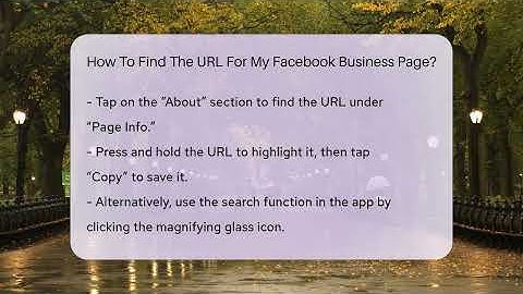 How To Find The URL For My Facebook Business Page? - Everyday-Networking