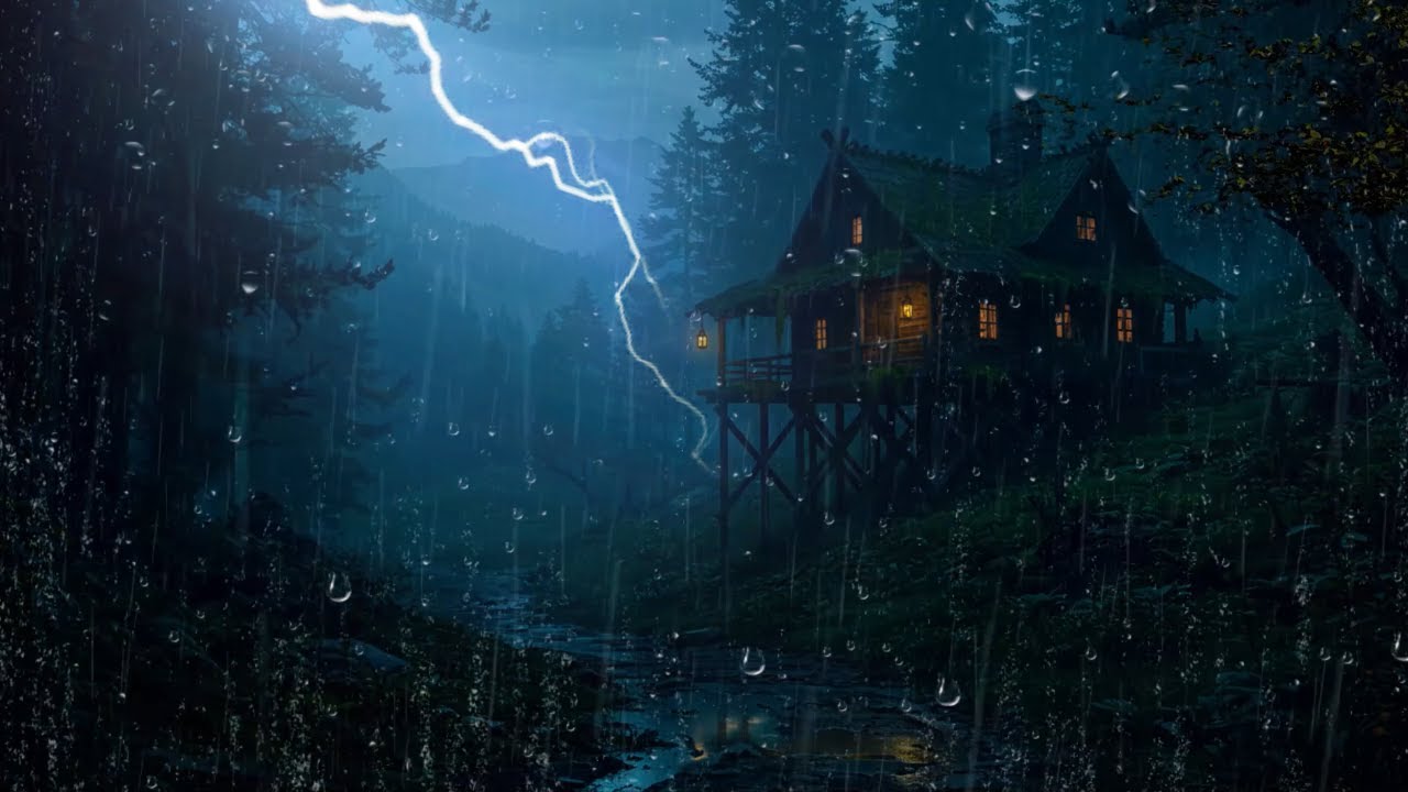 Peaceful Rain at a Remote Mountain Cabin (No Ads) 🌧️ | Deep Night Sleep Rain Atmosphere