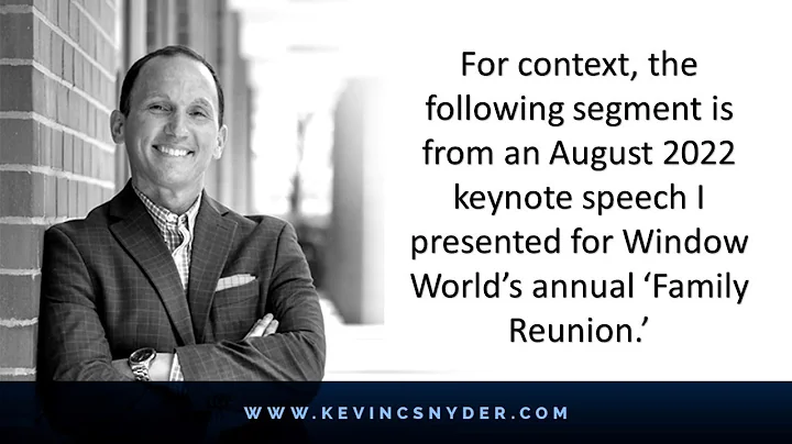 Kevin Snyder keynote presentation to Window World Inc  |  CSP video submission