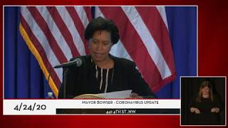 Mayor Bowser Provides Update on District’s Financial Forecast with DC Council & CFO, 4/24/20