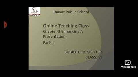 Computer l Class 6 l Ch-3 Enhancing A Presentation l Part-2