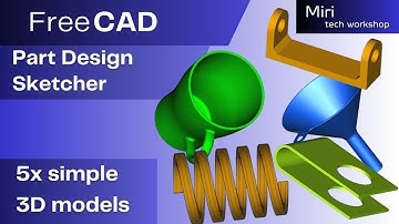 FreeCAD 5 simple 3D models, part 88