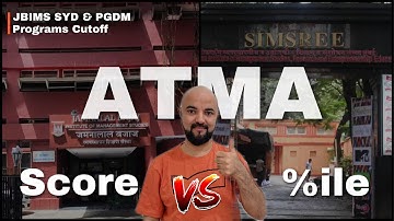 ATMA Score vs Percentile | ATMA Strategy Planning | JBIMS Syd & PGDM Programs Cutoffs