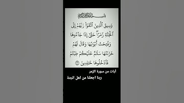القران الكريم آيات من سورة الزمر   ( ألا بذكر الله تطمئن القلوب أذكر الله في نفسك
