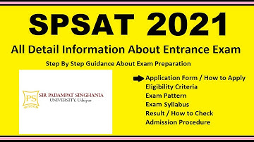 SPSAT 2021 - Notification, Dates, Application, Eligibility, Admit Card, Pattern, Syllabus, Result