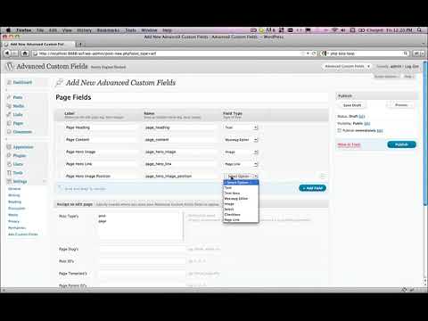 Advanced Custom Fields - WordPress Plugin - 1. Create Fields