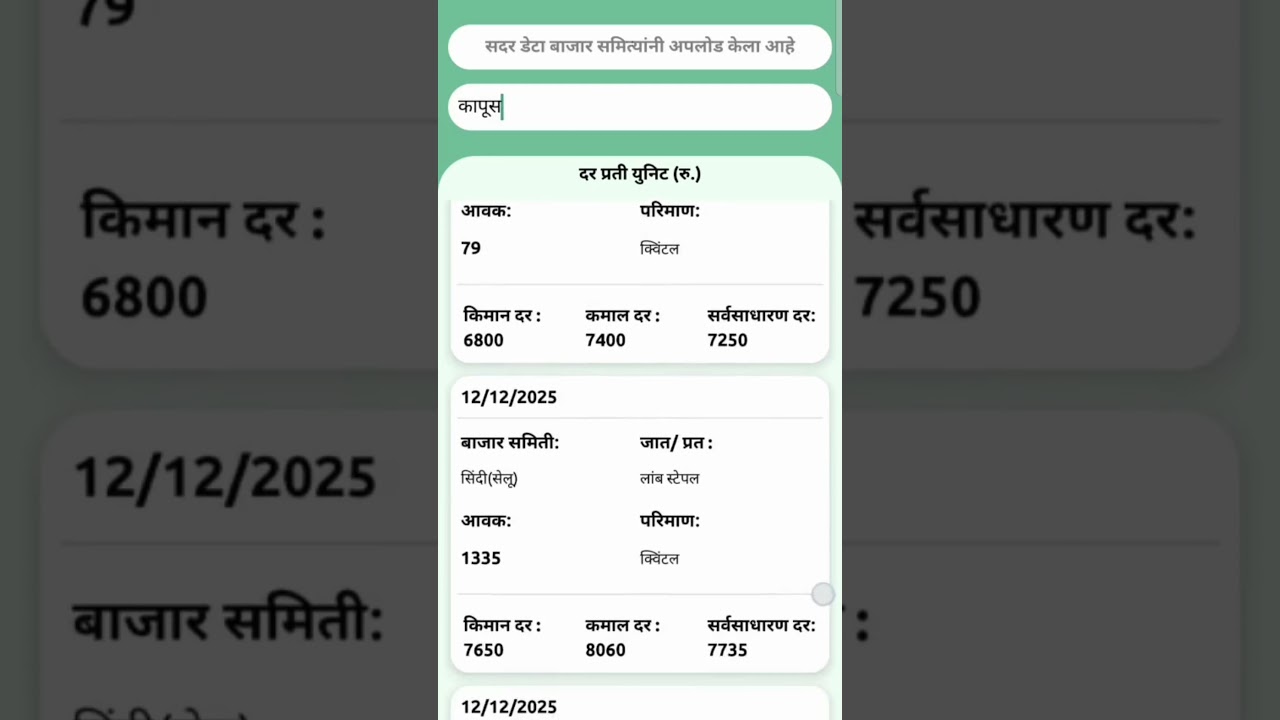 आज के कपास मंडी भाव | 