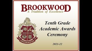 Brookwood 10th grade Academic/Departmental Awards 2022