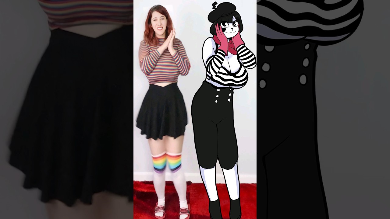 🎭 MIME AND DASH 2D VS 3D #cosplay
