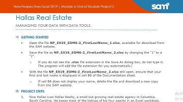 New Perspectives Excel 2019 | Module 6: End of Module Project 2 #newperspectives #module6 #EOM2