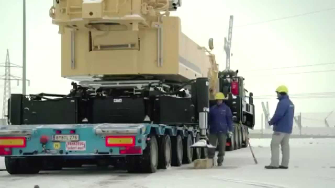 Монтаж большого гусеничного крана Liebherr   LTR 1220