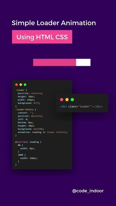 Simple loader animation using HTML and CSS - YouTube
