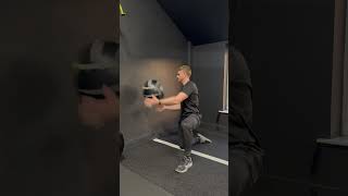 Med Ball Throw - half kneeling lateral throw (outside leg)