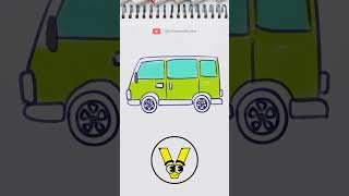 V for Van Drawing | Phonic sounds of alphabets | Pre-K Learning Videos | @thelilmoons #abcd