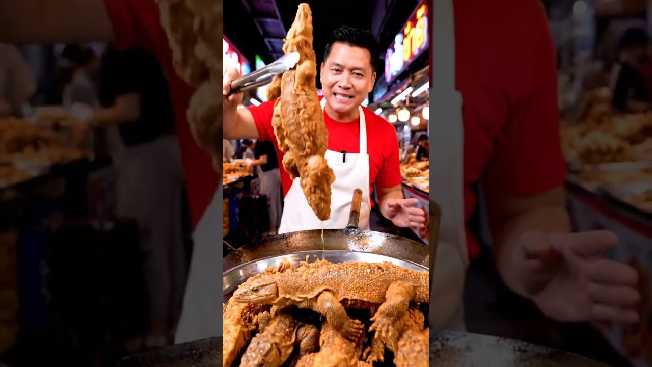 Extreme Street Food! 🦎 Deep Fried Monitor Lizard 😱 