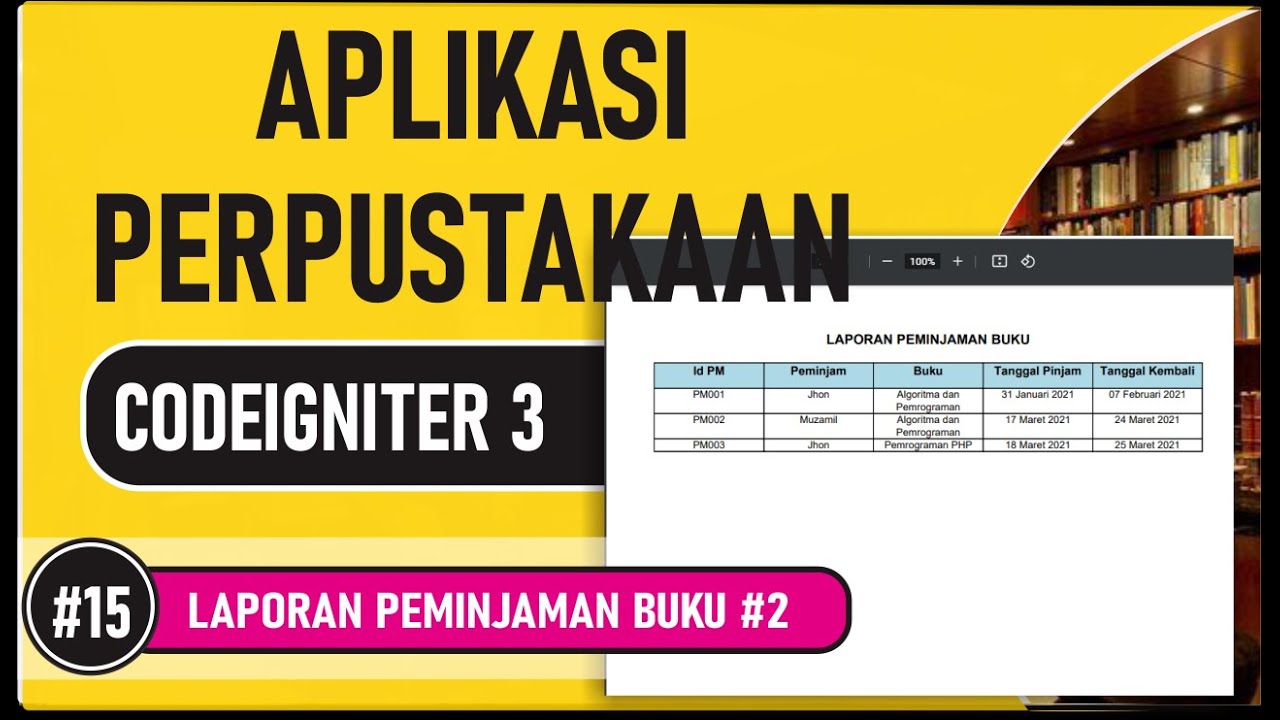 Tutorial Aplikasi Perpustakaan Codeigniter 3 dan Bootstrap #15 - YouTube