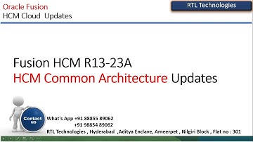 Oracle Fusion HCM New Features R13-23A | Transaction Console | HCM Common Architecture Updates