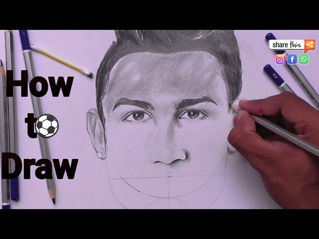 How To Draw Cristiano Ronaldo Step by Step - [16 Easy Phase