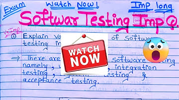 tybsc Software Testing V.V.Imp 🤯🔥🔥🤯 Questions for your Exam 2023| software testing| sppu exam Imp