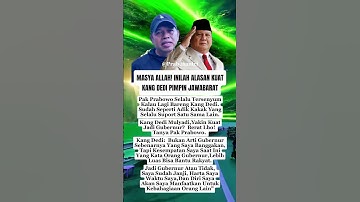Masya Allah Inilah Alasan Kang Dedi Kuat Jadi Gubernur Jawabarat #prabowo #Dedimulyadi #shorts