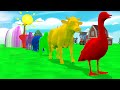 Paint and animals gorilla, Elephant, Duck Cartoon, Lion, Cow Fountain Crossing Wild Animals Game