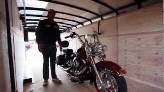 TrailersPlus: Interstate Cargo Trailer Lock 'N Load Motorcycle Wheel Chock Install