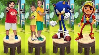 Sonic Dash vs Subway Surfers vs Tag with Ryan vs Vlad & Niki Run - All Characters unlocked Gameplay screenshot 3