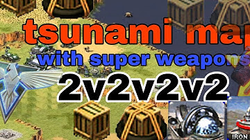 Red alert 2 yuri revenge |2v2v2v2|online gameplay |tsunami map